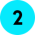 fir-2 L'image montre un chiffre deux noir sur un fond carré cyan brillant.