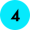 fir-4 Le chiffre 4 en noir sur un fond turquoise vif.