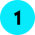 fir-one Le chiffre « 1 » en noir sur un fond cyan brillant.